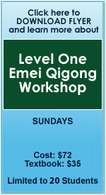 Level One Emei Qigong Workshop Flyer and Registration Info
